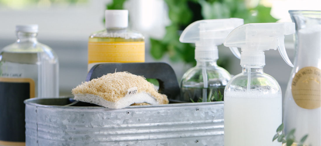 Assortment of Natural Home Cleaning Products